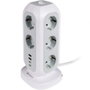 Verbatim Torre de Alimentación EUPT-01 con 11 Tomas CA, 2 USB-C y 2 USB-A, Blanco